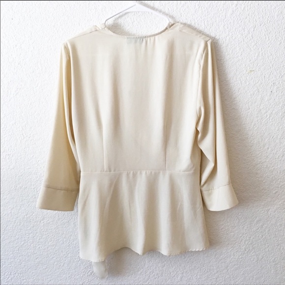 Topshop Wrap Buckle Blouse Top Plunge V Neckline - Picture 6 of 8